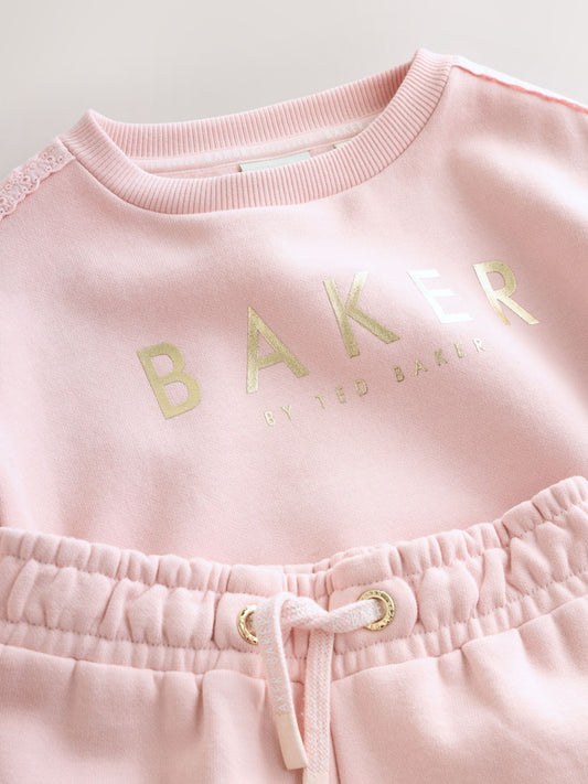 Baker by Ted Baker Blue 2 Piece Side Bow Detail Sweat & Joggers Set image 3