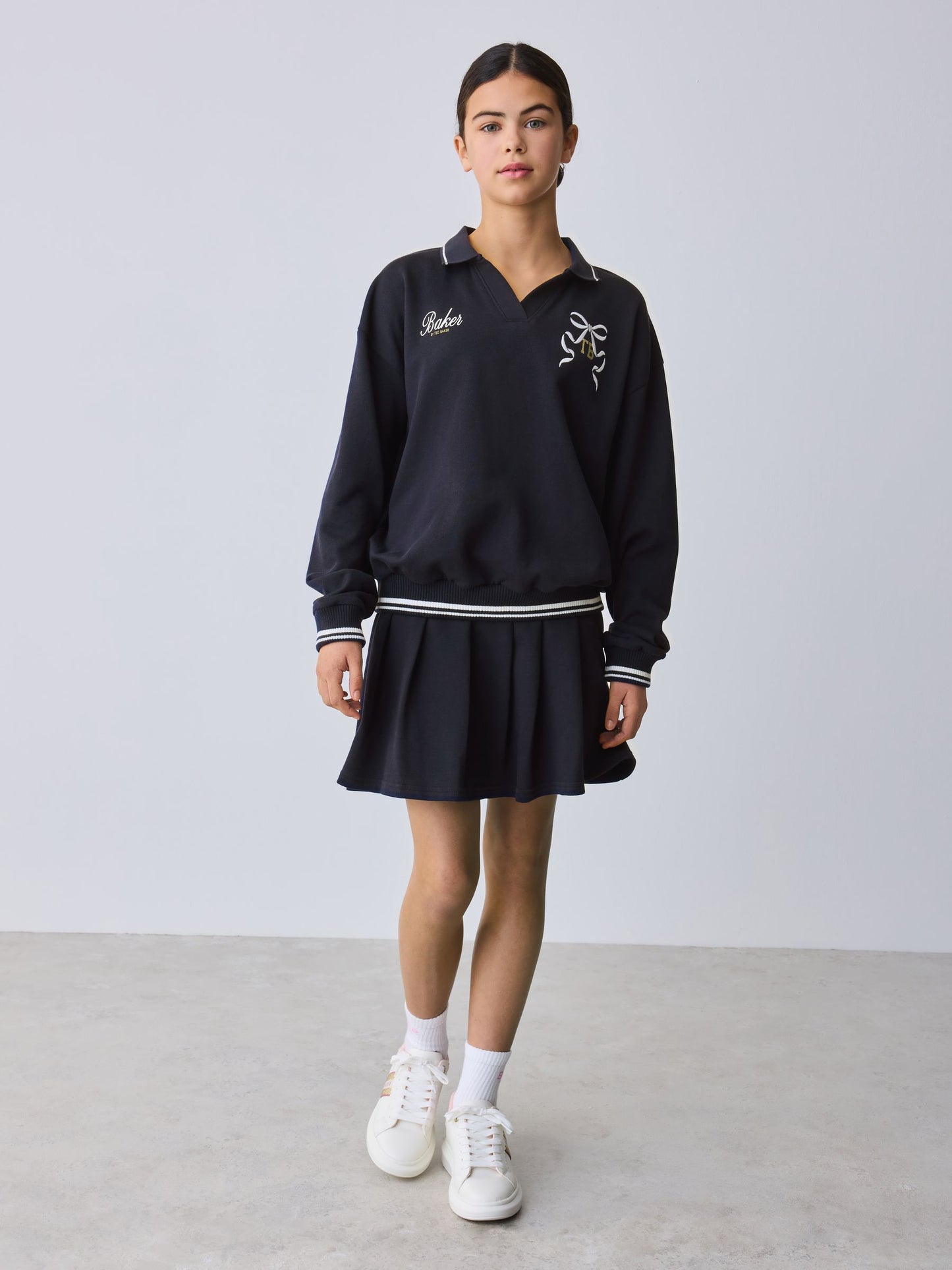 Baker by Ted Baker 2 Piece Varsity Sweat Top & Skirt Set image 2
