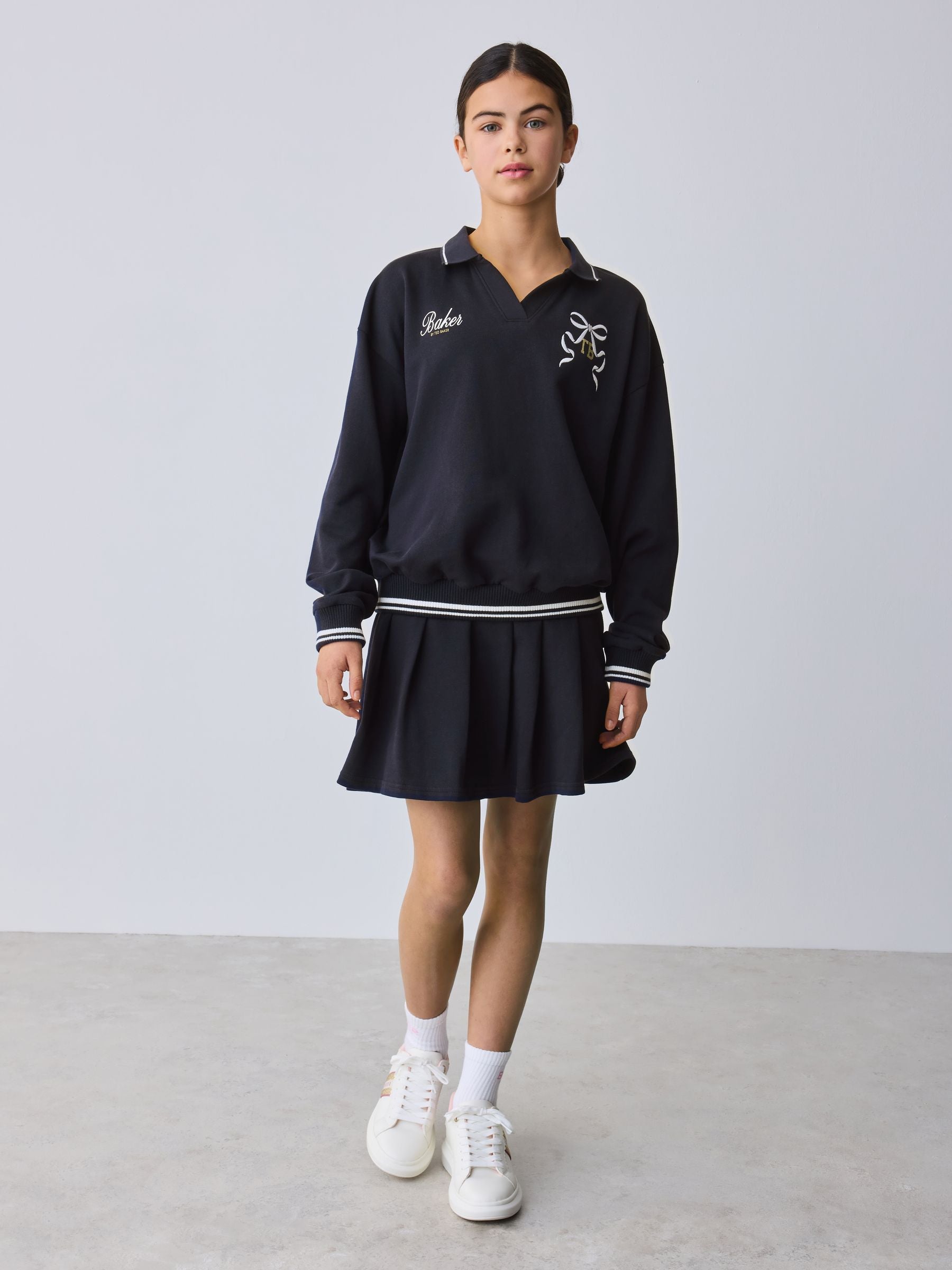 Baker by Ted Baker 2 Piece Varsity Sweat Top & Skirt Set image 2