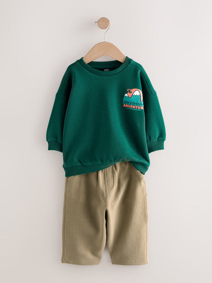 Green Sweatshirt and Utility Joggers Set (3mths-7yrs) image 6