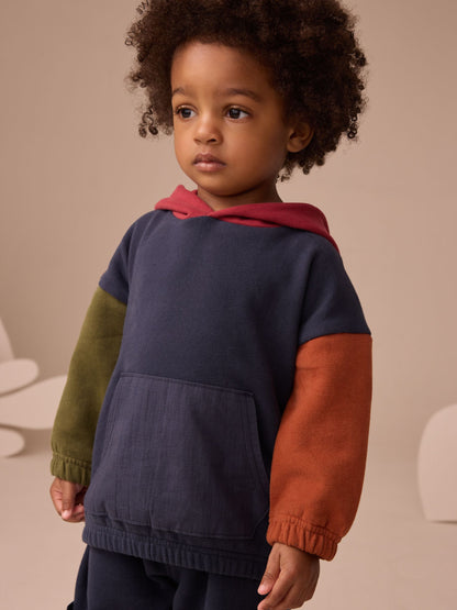 Dsiney Kidz - Navy Blue Colour Block Hoodie and Joggers Set (3mths-7yrs) image 2