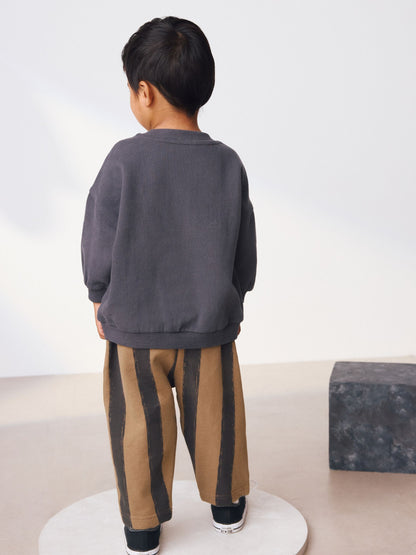 Black/Brown Single Sweatshirt And Stripe Joggers Set (3mths-7yrs) image 3