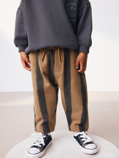 Black/Brown Single Sweatshirt And Stripe Joggers Set (3mths-7yrs) image 4