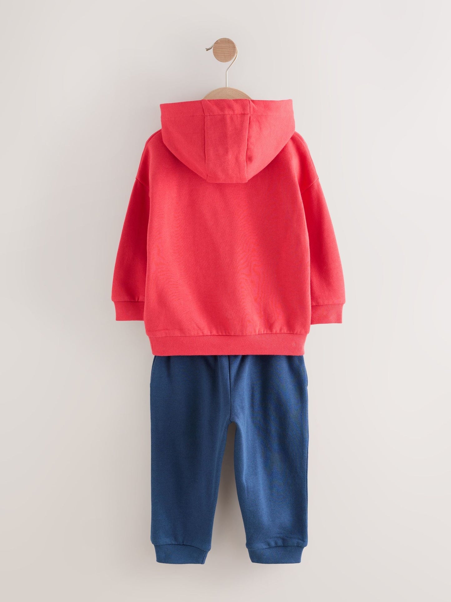 Red/Navy Blue Appliqué Transport Hoodie And Joggers Set (3mths-7yrs)