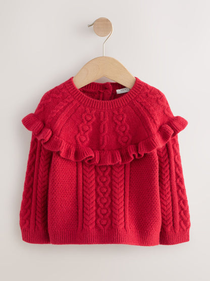 Red Cable Knitted Jumper (3mths-7yrs)