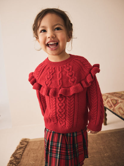 Red Cable Knitted Jumper (3mths-7yrs)