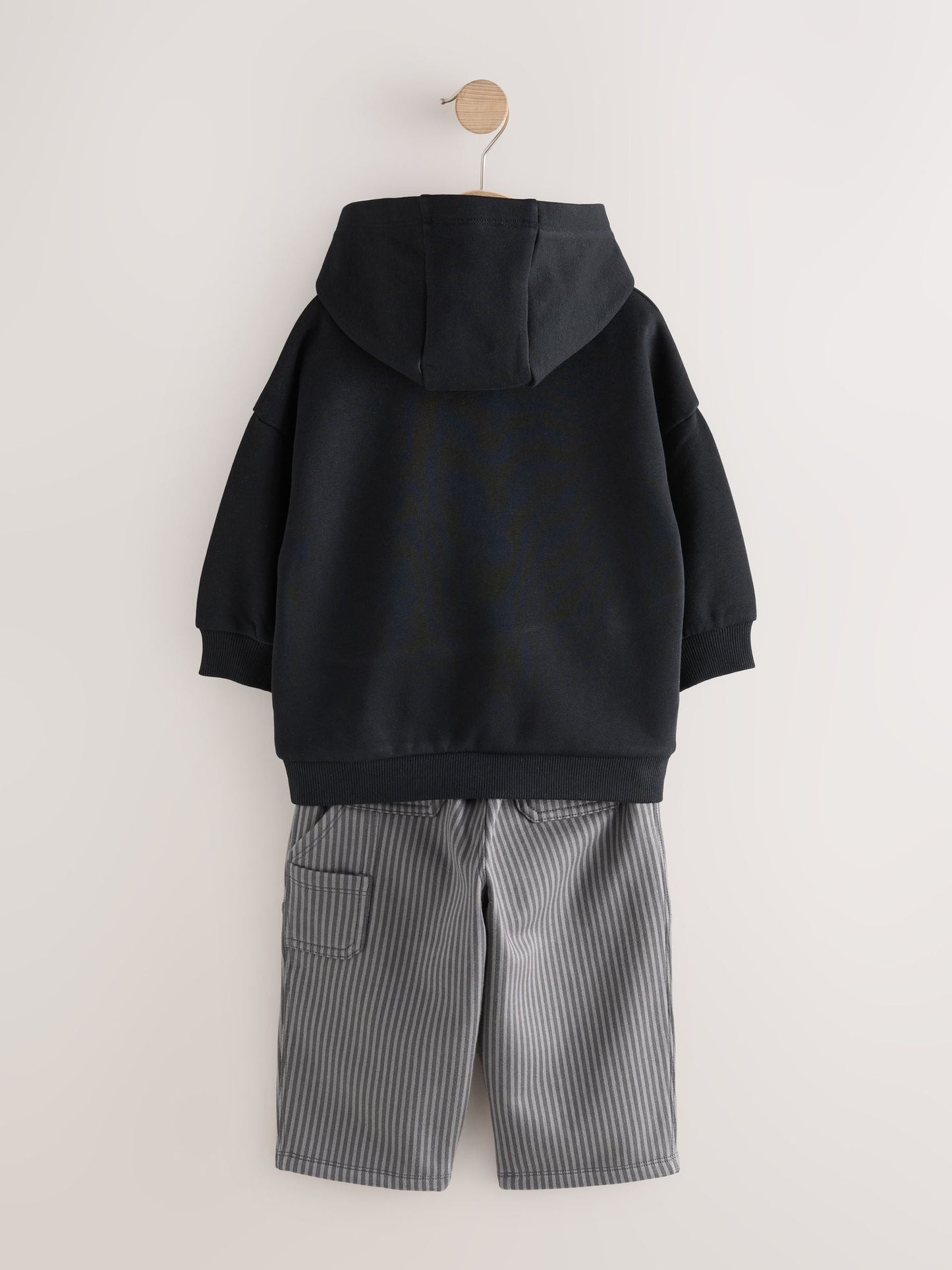 Black and Grey Printed Hoodie and Carpenter Joggers Set (3mths-7yrs)