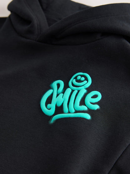 Black and Grey Printed Hoodie and Carpenter Joggers Set (3mths-7yrs)