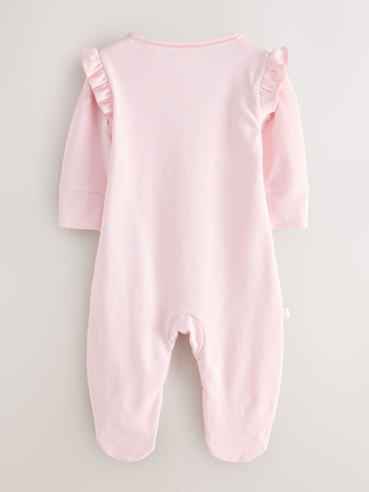 Baker by Ted Baker Pink Cotton Printed Sleepsuits 3 Pack - image 3