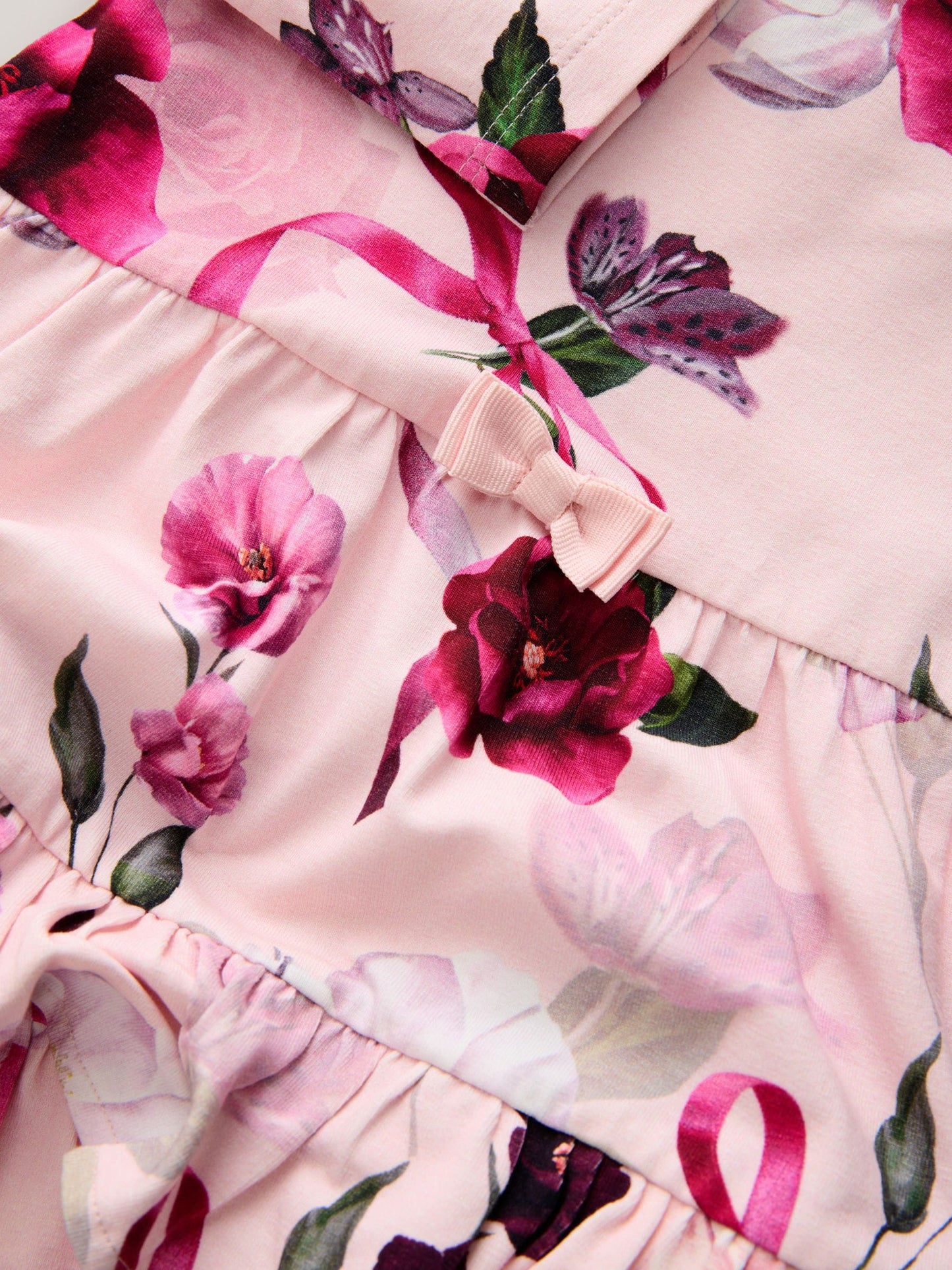 Baker by Ted Baker Pink Ruffle Hem Floral Jersey Dress image 4