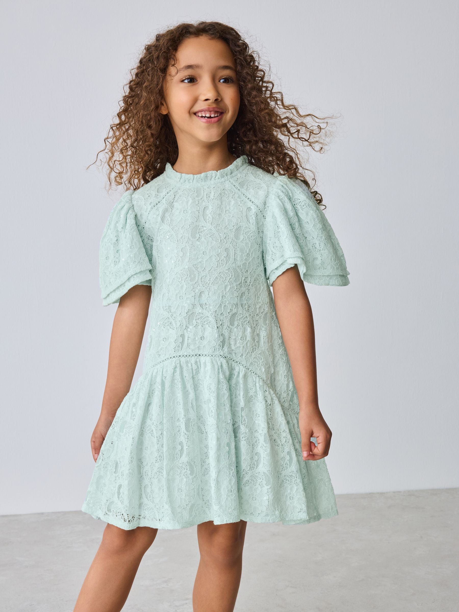 Baker by Ted Baker Red Sequin Lace Angel Sleeve Dress image 2