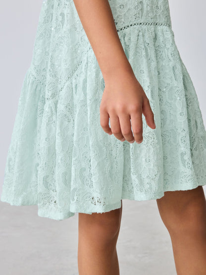 Baker by Ted Baker Red Sequin Lace Angel Sleeve Dress image 4