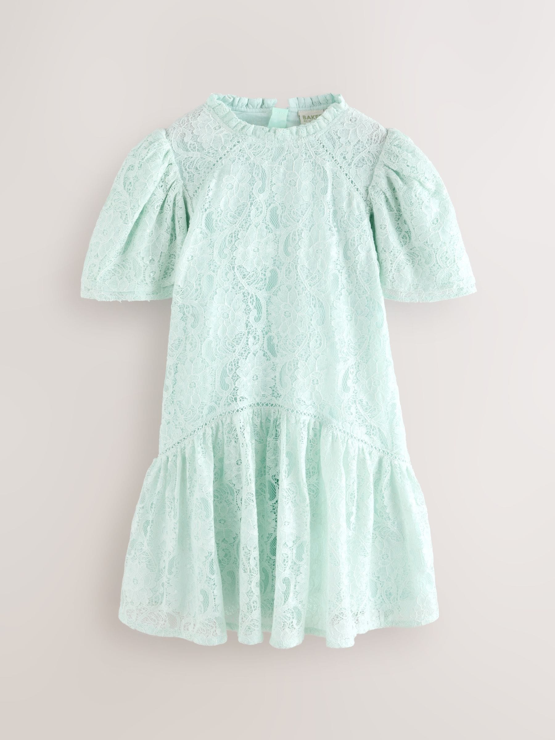 Baker by Ted Baker Red Sequin Lace Angel Sleeve Dress image 7