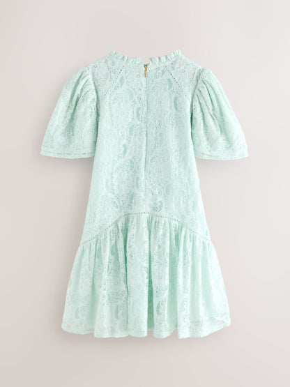 Baker by Ted Baker Red Sequin Lace Angel Sleeve Dress image 8