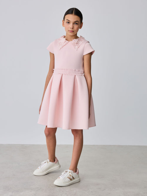 Dsiney Kidz - Baker by Ted Baker Pink Lace Collared Scuba Dress image 1