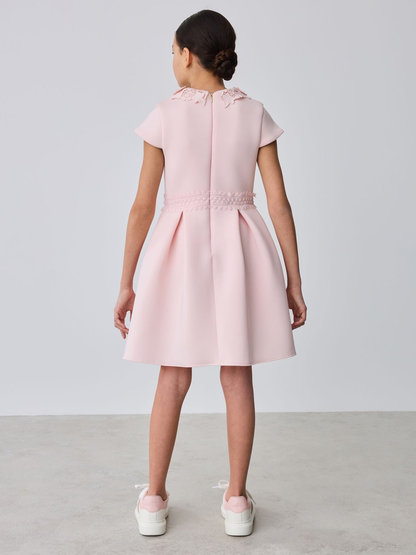 Baker by Ted Baker Pink Lace Collared Scuba Dress image 4