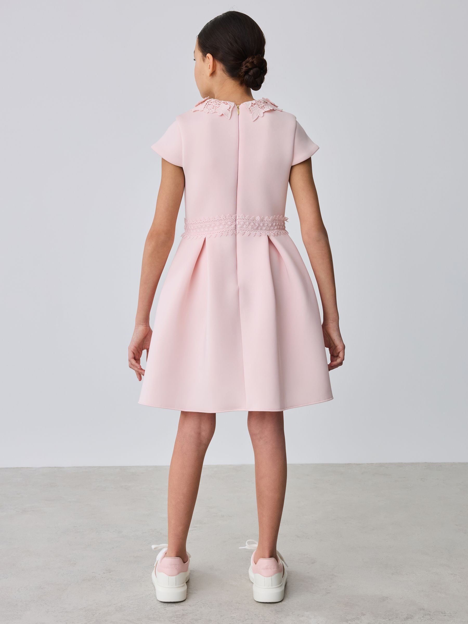 Baker by Ted Baker Pink Lace Collared Scuba Dress image 4