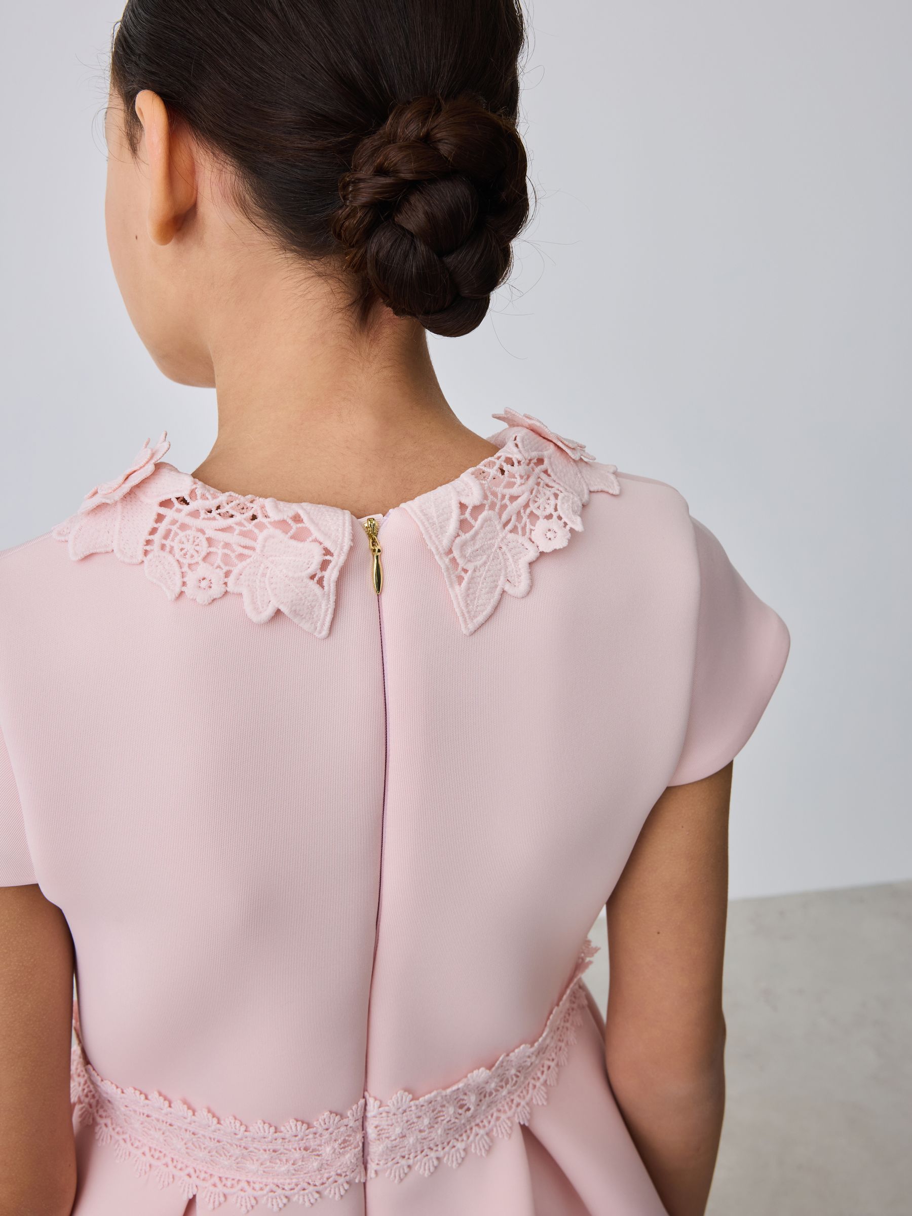 Baker by Ted Baker Pink Lace Collared Scuba Dress image 6