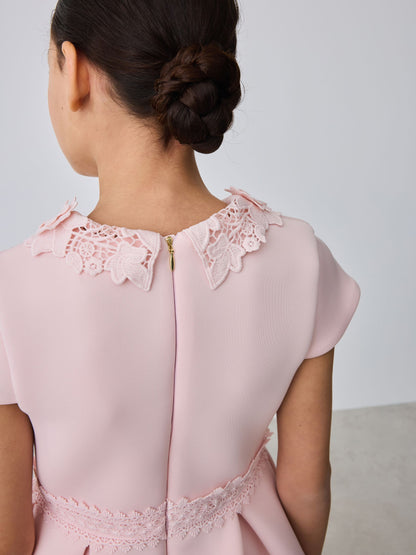 Baker by Ted Baker Pink Lace Collared Scuba Dress image 6