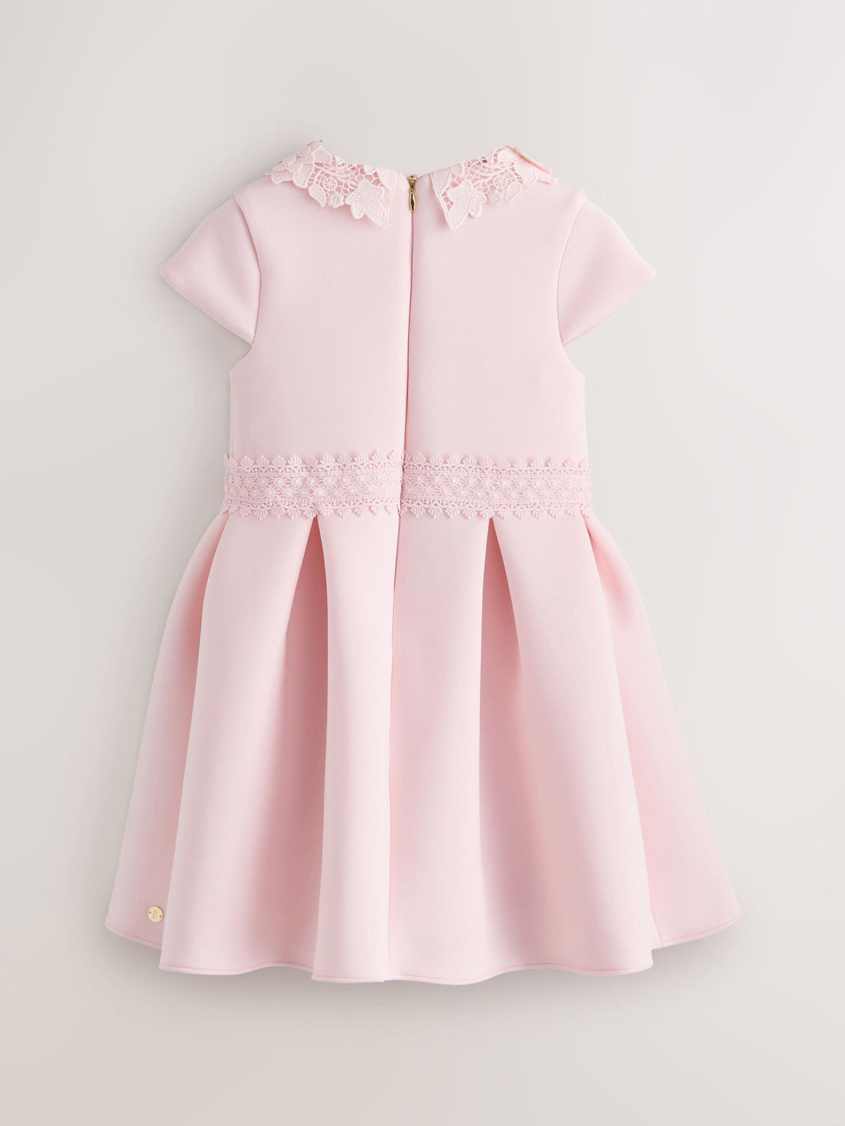Dsiney Kidz - Baker by Ted Baker Pink Lace Collared Scuba Dress image 8