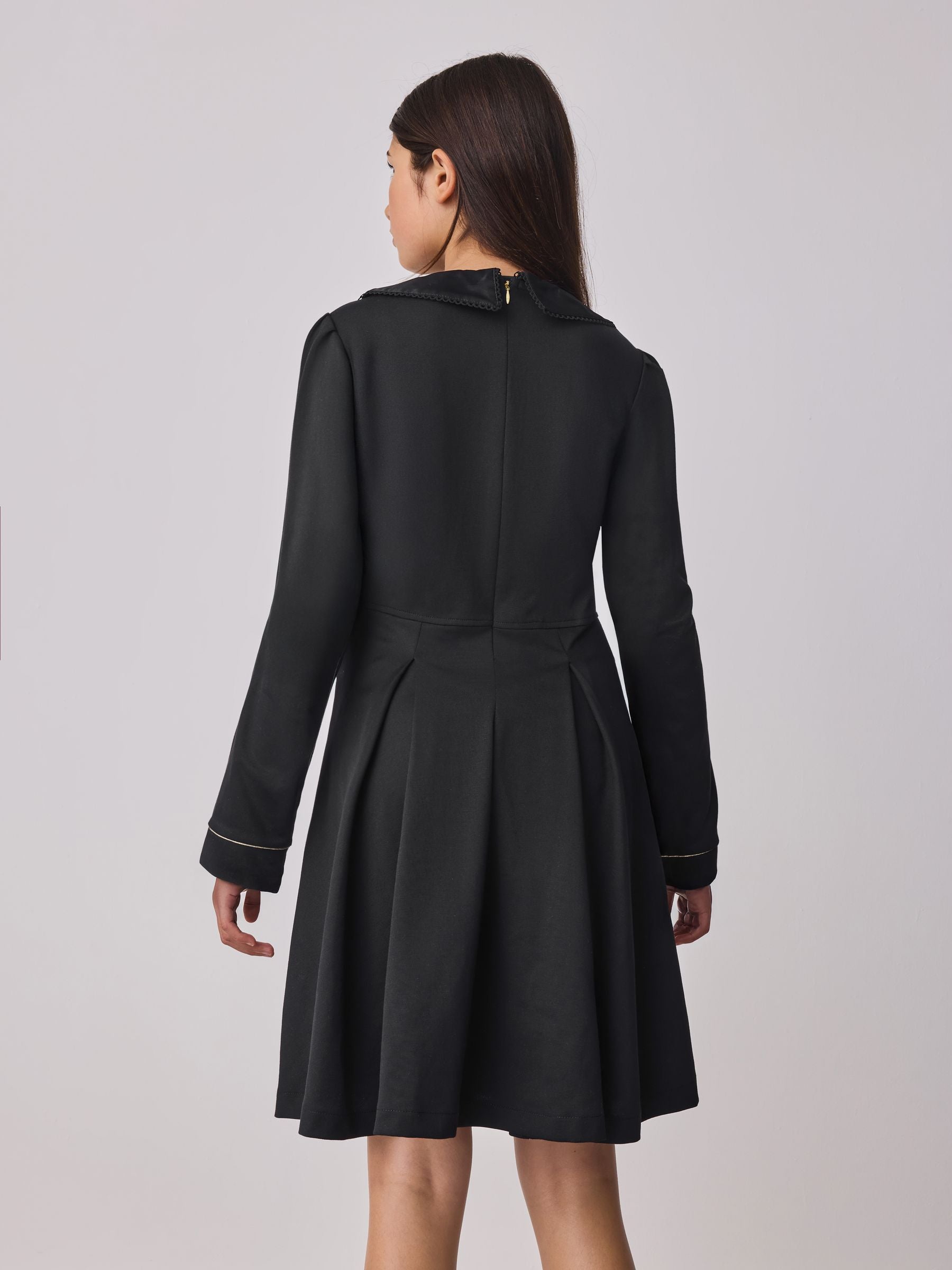 Baker by Ted Baker Satin Collared Ponte Black Dress image 2