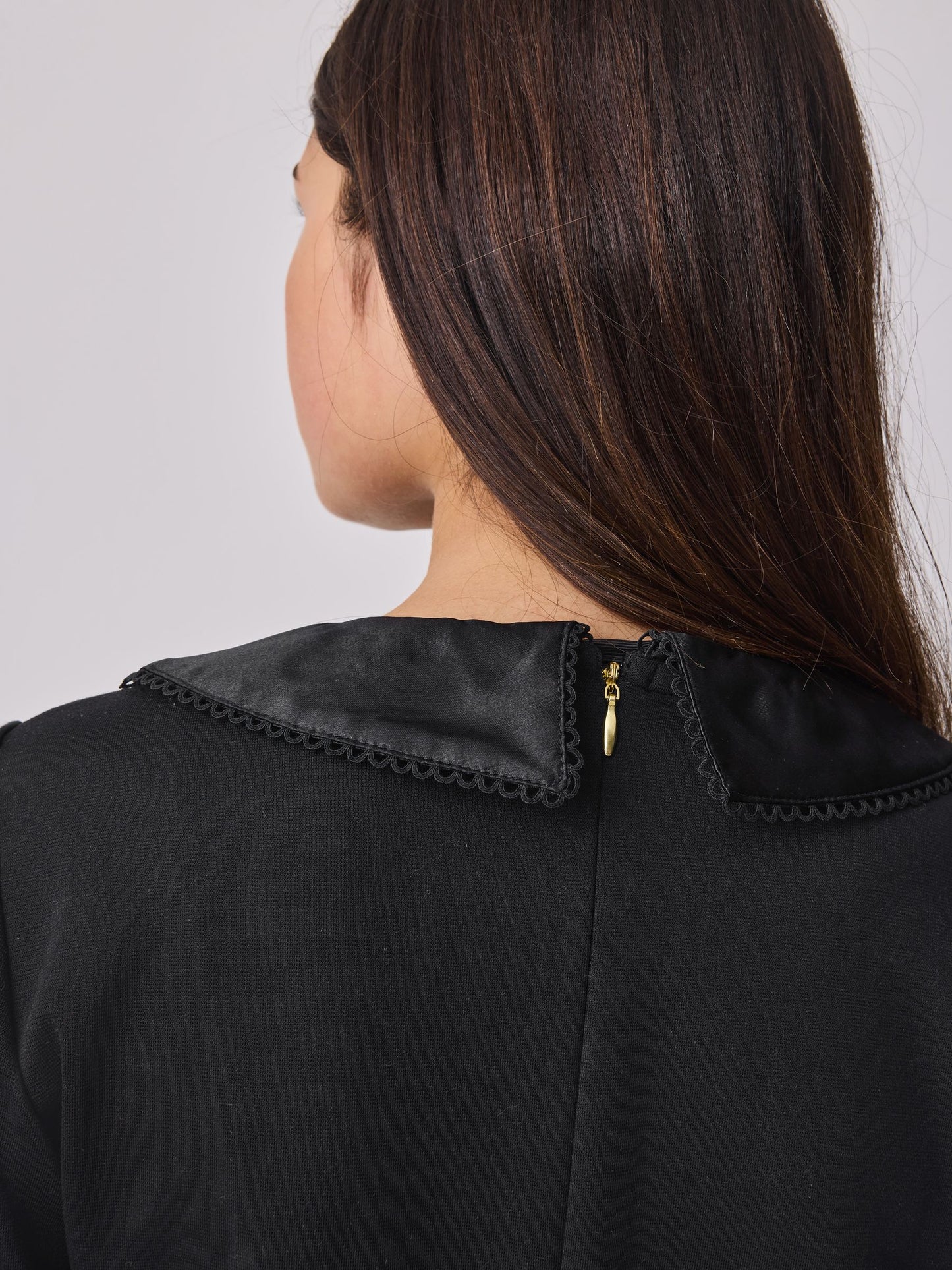 Baker by Ted Baker Satin Collared Ponte Black Dress image 5