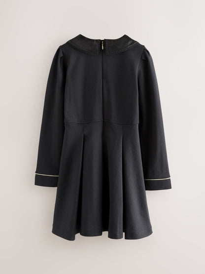 Baker by Ted Baker Satin Collared Ponte Black Dress image 8