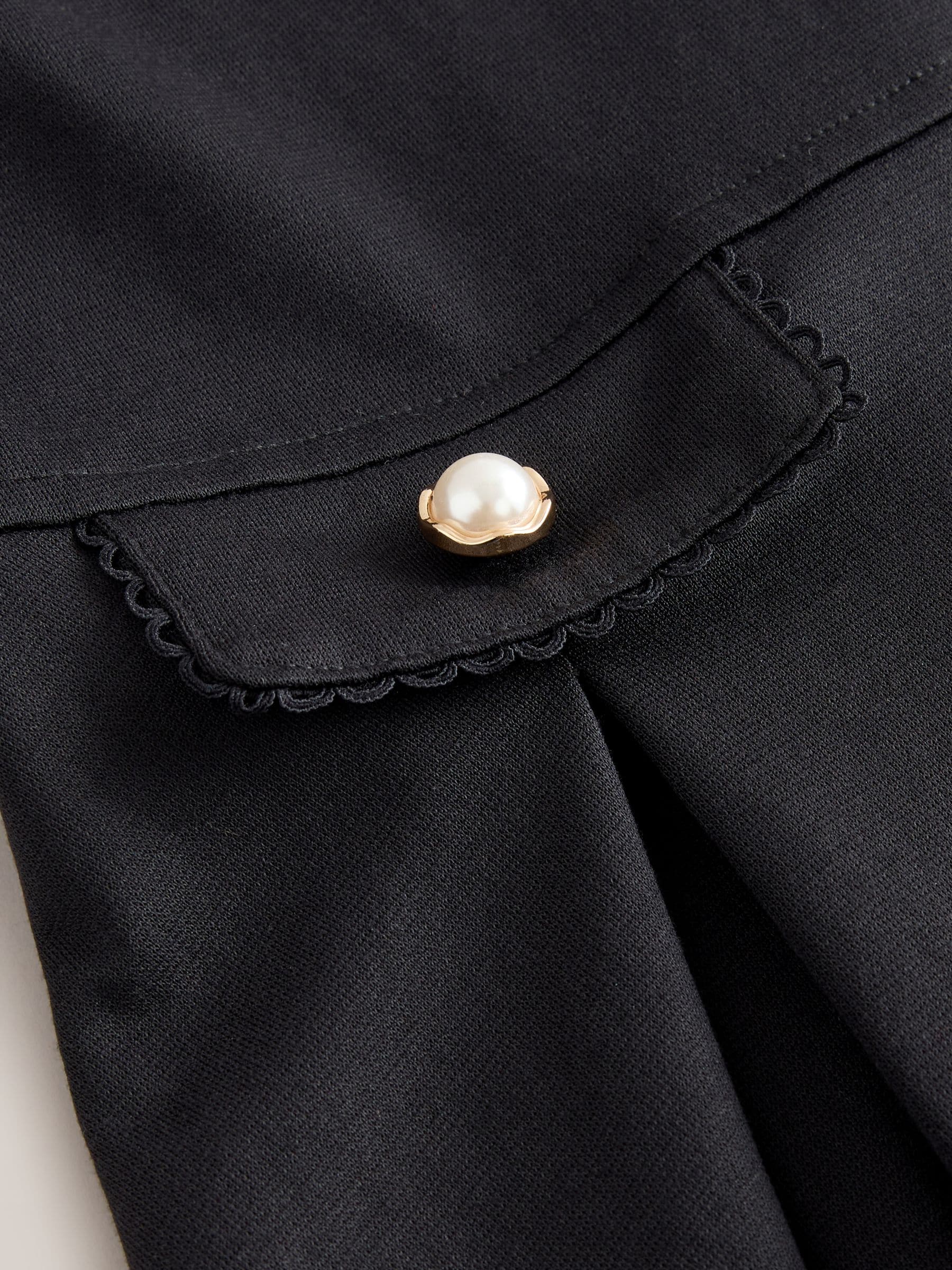 Baker by Ted Baker Satin Collared Ponte Black Dress image 9