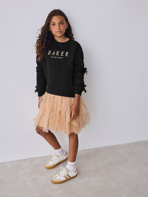 Baker by Ted Baker Mesh Skirted Sweat Mockable Dress image 1