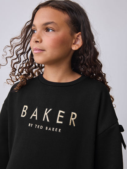 Baker by Ted Baker Mesh Skirted Sweat Mockable Dress image 5