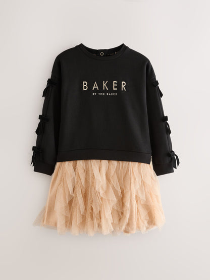 Baker by Ted Baker Mesh Skirted Sweat Mockable Dress image 7