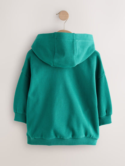 Green/Yellow Tractor Print Long Sleeve Printed Hoodie (3mths-7yrs)