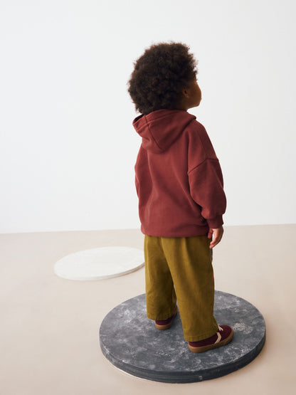 Burgundy Red Long Sleeve Printed Hoodie (3mths-7yrs)