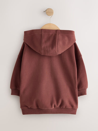 Burgundy Red Long Sleeve Printed Hoodie (3mths-7yrs)