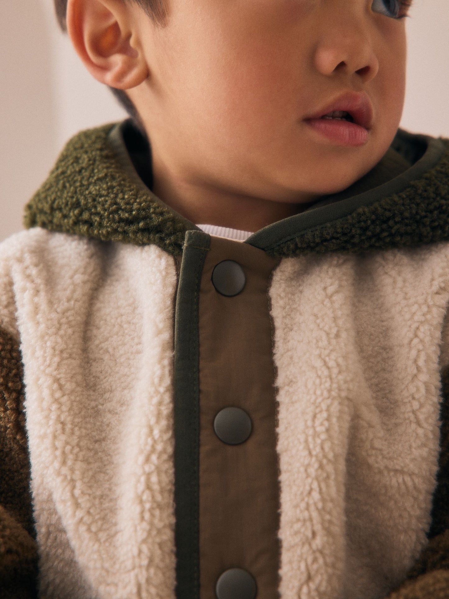 Green/Ecru Hooded Fleece Zip Through Jacket (3mths-7yrs)