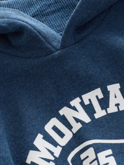 Navy Blue Marl Long Sleeve Printed Hoodie (3mths-7yrs)