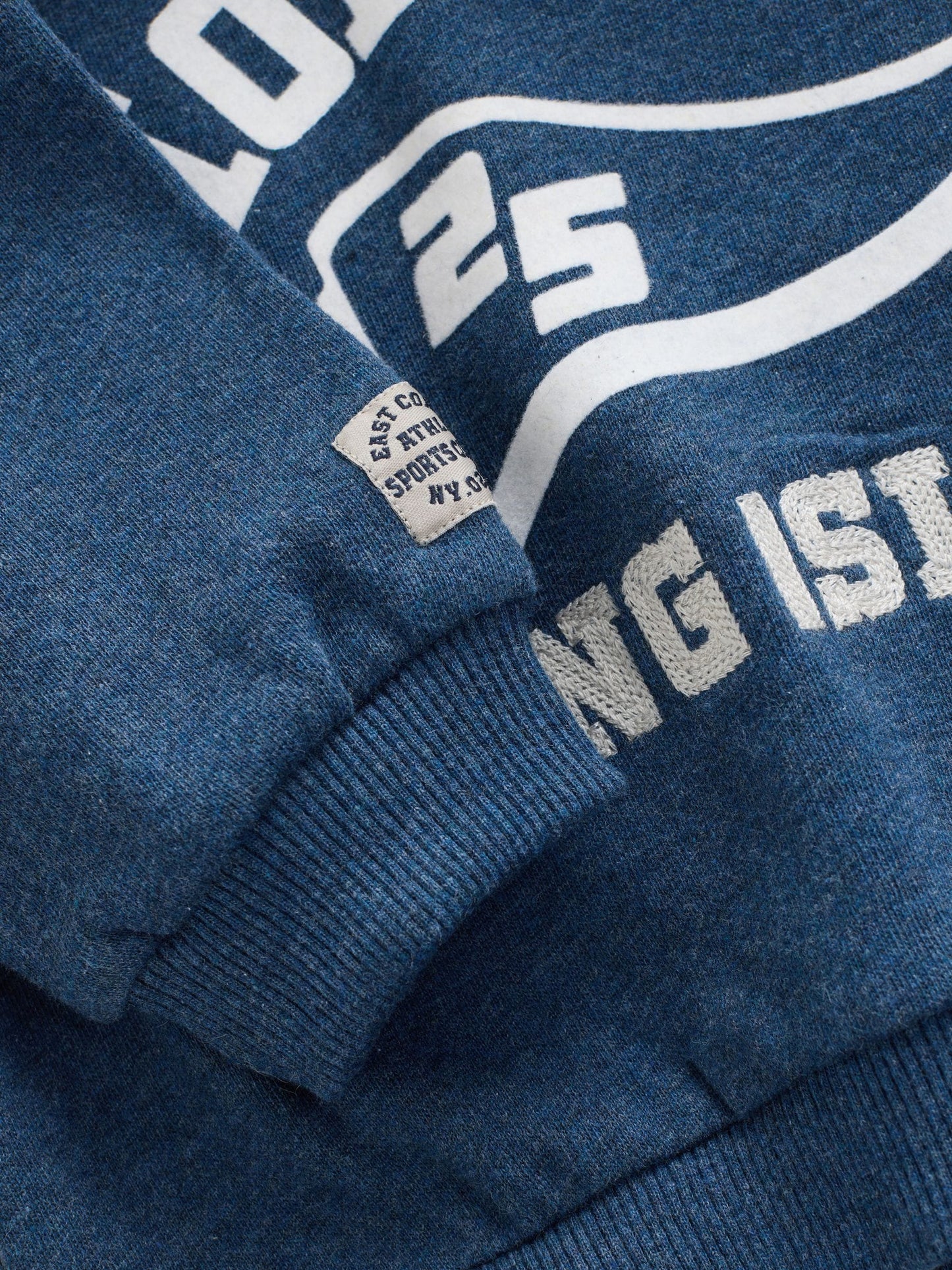 Navy Blue Marl Long Sleeve Printed Hoodie (3mths-7yrs)