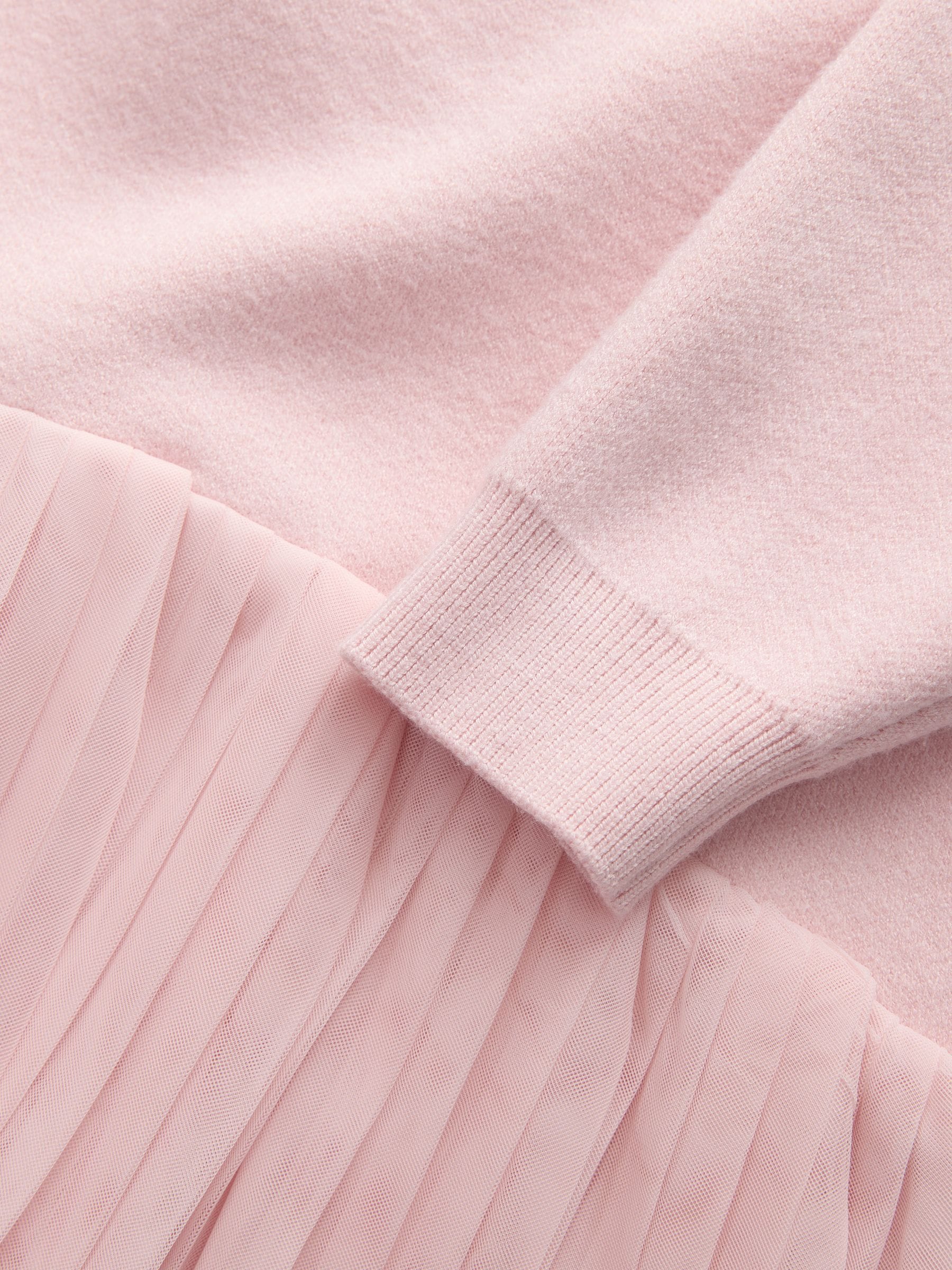 Baker by Ted Baker Pink Knitted Mesh Tulle Hem Dress image 10