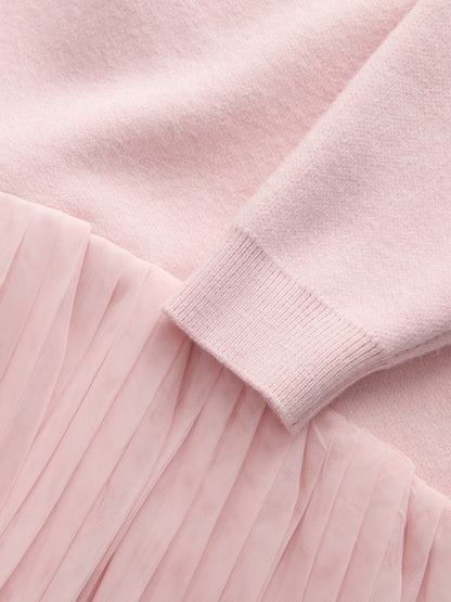 Baker by Ted Baker Pink Knitted Mesh Tulle Hem Dress image 10