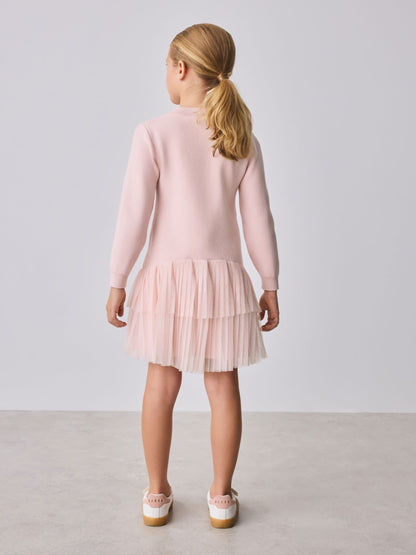 Baker by Ted Baker Pink Knitted Mesh Tulle Hem Dress image 4