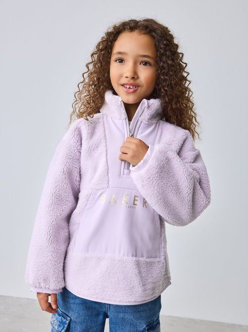Baker by Ted Baker Lilac Purple Borg Mix Panel Fleece image 1