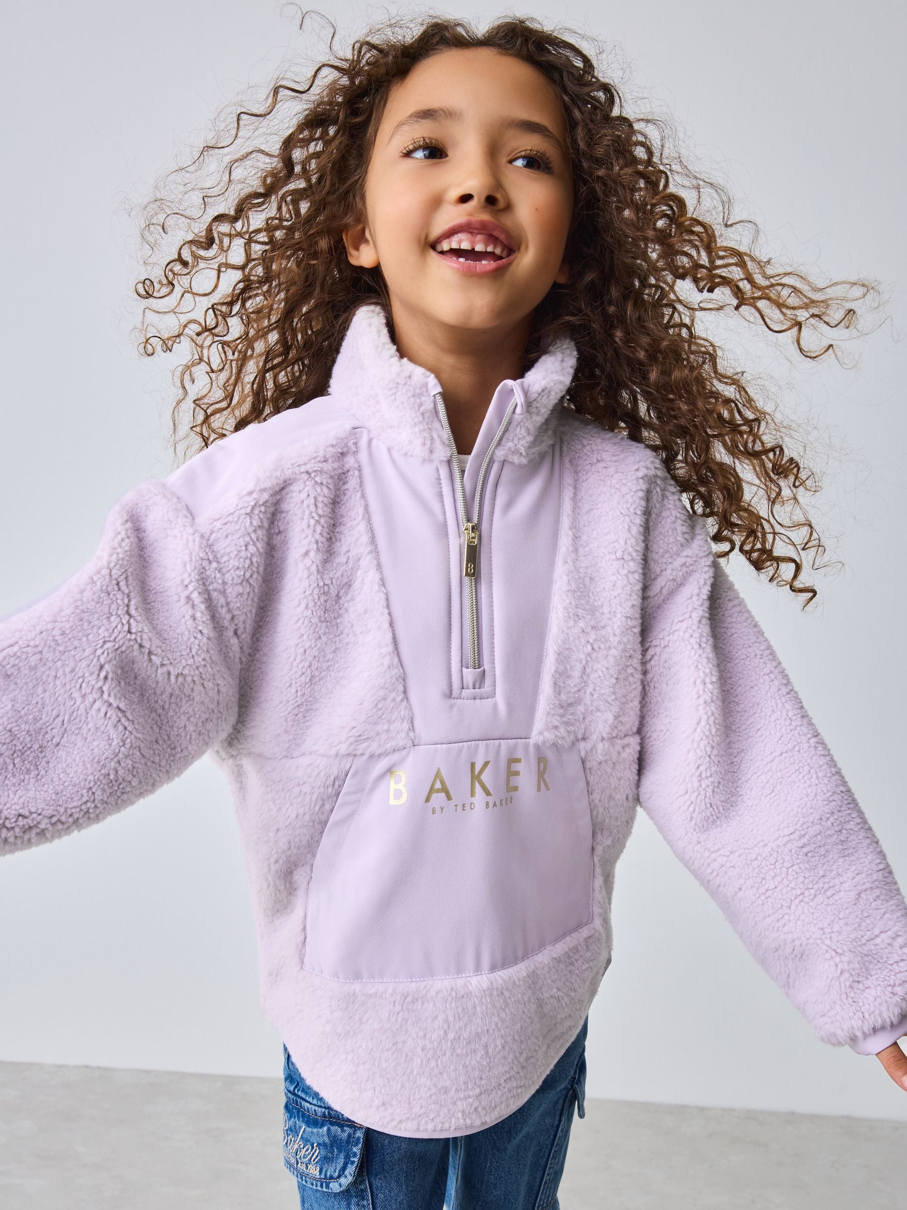 Baker by Ted Baker Lilac Purple Borg Mix Panel Fleece image 2