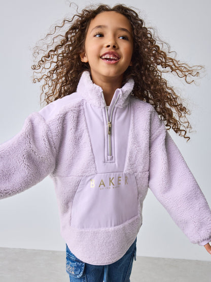 Baker by Ted Baker Lilac Purple Borg Mix Panel Fleece image 2