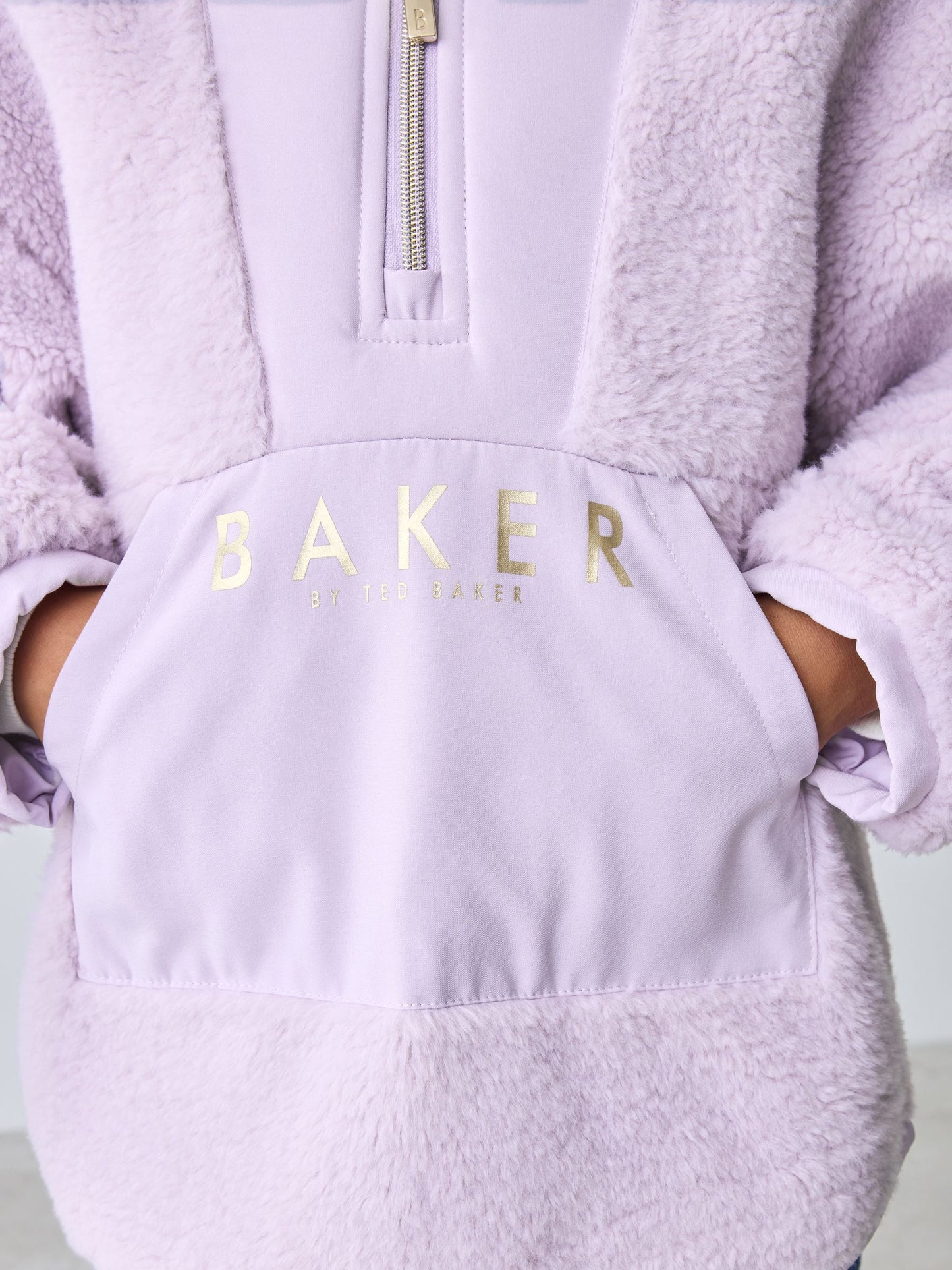 Baker by Ted Baker Lilac Purple Borg Mix Panel Fleece image 7