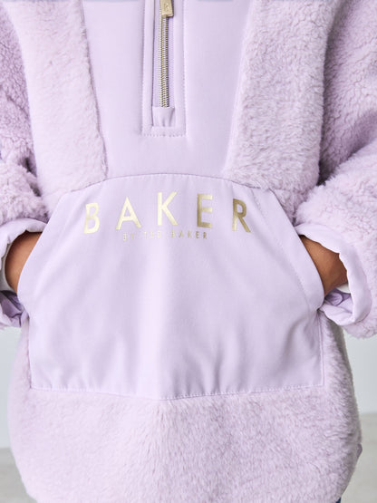 Baker by Ted Baker Lilac Purple Borg Mix Panel Fleece image 7