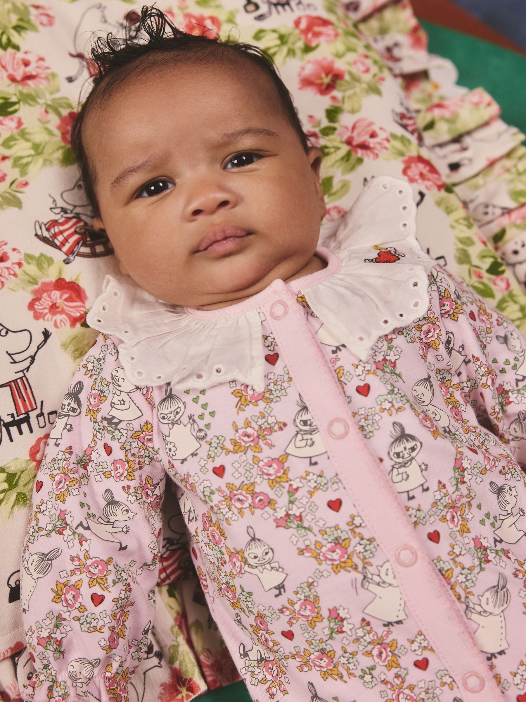Pink Cath Kidston Moomin Baby Sleepsuit image 2