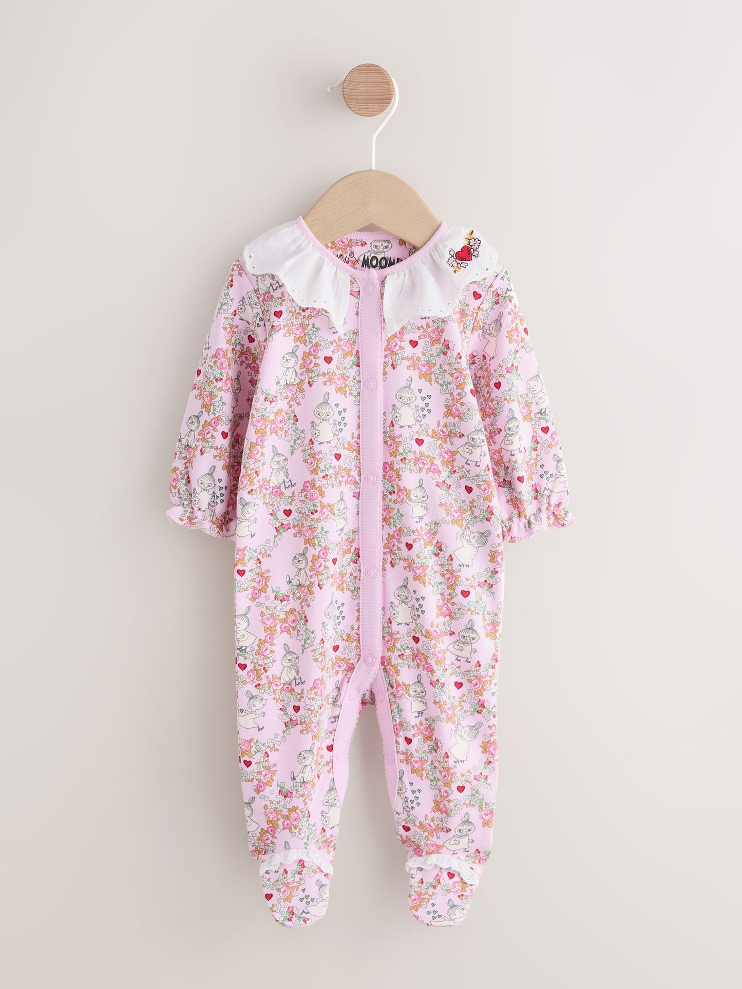 Pink Cath Kidston Moomin Baby Sleepsuit image 3