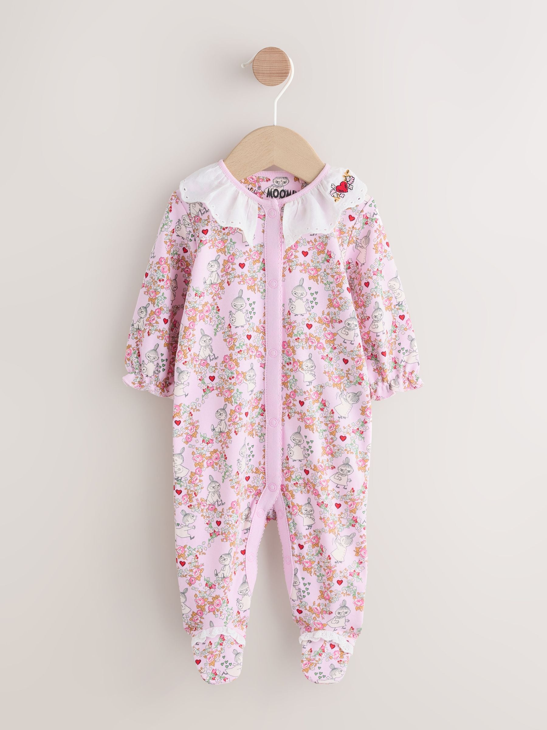 Pink Cath Kidston Moomin Baby Sleepsuit image 3