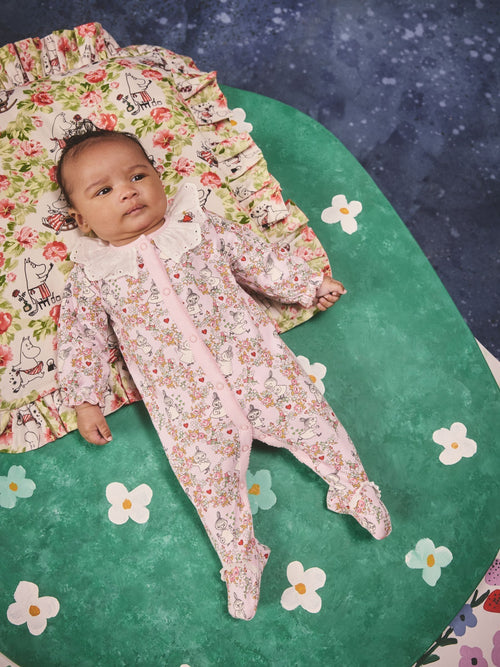 Pink Cath Kidston Moomin Baby Sleepsuit image 1