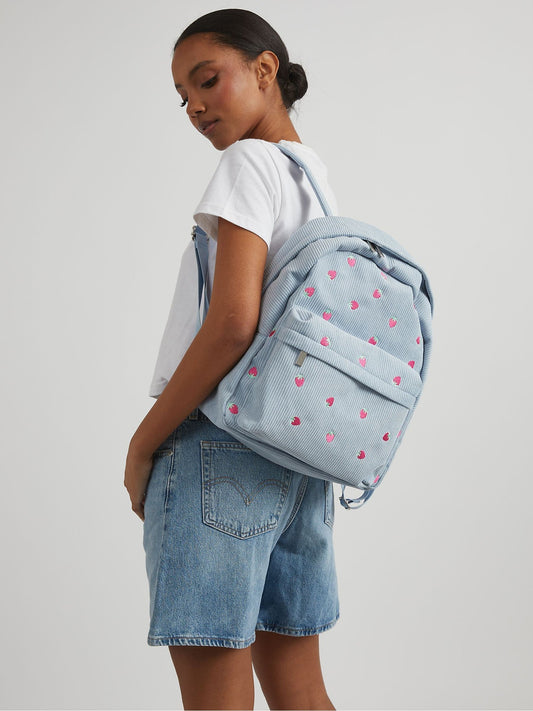 Skinnydip Blue Ditsy Strawberry Backpack image 1
